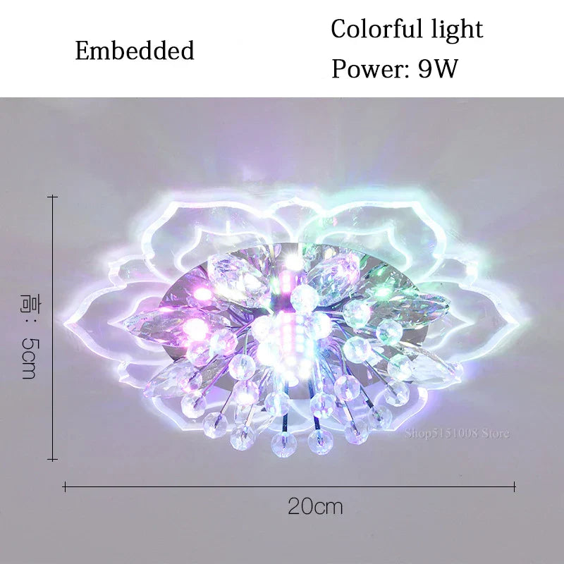DecorBites™ Crystal Flowers Chandelier Ceiling Light Fixture for Living Room, Colorful Indoor Decoration