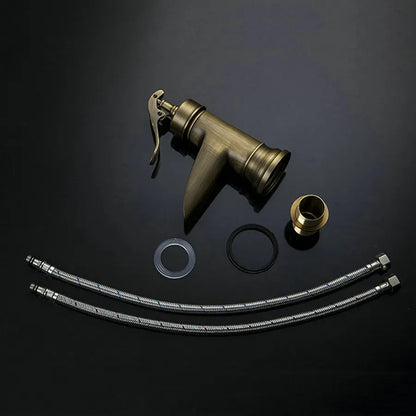 DecorBites™ Antique Brass Waterfall Basin Faucet with Art Design Handle