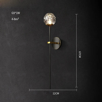 DecorBites™ Crystal Stone Designer LED Wall Sconce for Bedroom and Corridor
