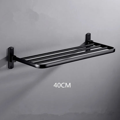 DecorBites™ Aluminum Towel Rack: Movable Bath Holder, Black/White, 40/50/60 CM