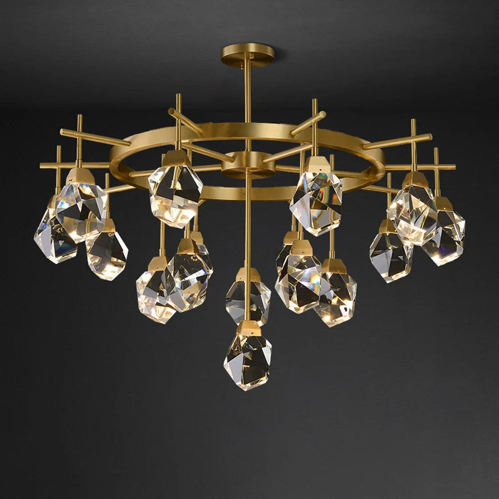 DecorBites™ Diamond Crystal Stone Lustre Chandelier for Dinning Room