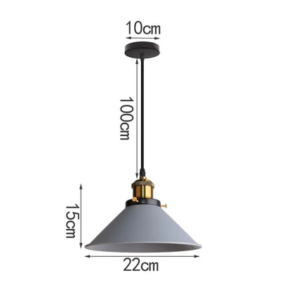 DecorBites™ Industrial Gray Pendant Light with LED for Living Room, Foyer - Modern Luminaire