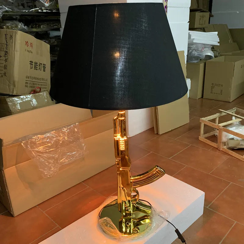 DecorBites™ Luxe Gold AK47 LED Floor Lamp for Modern Living Room & Bedroom Decor