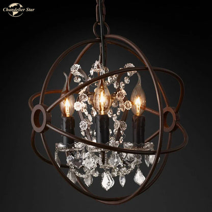 DecorBites™ Crystal LED Chandelier: Contemporary Orb Pendant Light for Home Decor