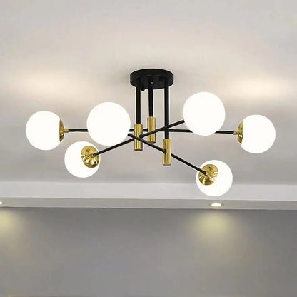 Nordic bubble ball chandelier E27 LED retro light For Bedroom Living Room Study Home Lamps Indoor Gold black chandelier