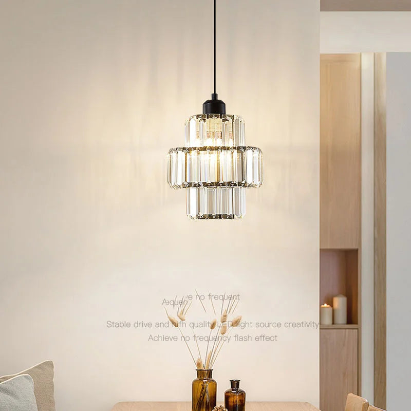 DecorBites™ Crystal Chandelier: Elegant LED Ceiling Light for Living Room, Bedroom, and Aisle. Luxurious Modern Design.