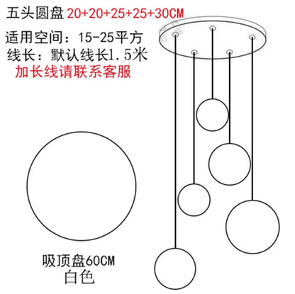 DecorBites™ Gold Glass Ball LED Pendant Light for Bedroom, Living Room - Modern Art Hanging Lamp