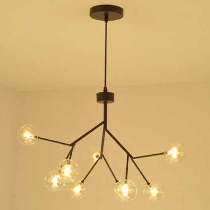 DecorBites™ Heracleum Firefly Glass Ball Chandelier: Gold Luxury Lighting for Dining Kitchen Staircase