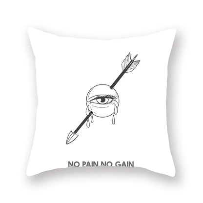 Funda de cojín geométrica negra DecorBites™ | Fundas decorativas para sofá | Cojín decorativo para sala de estar