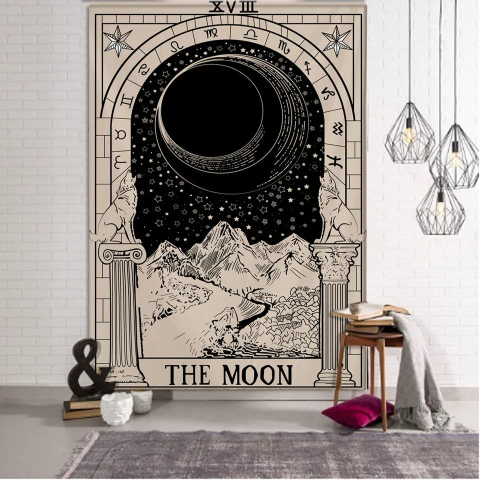 Decobites Tarot Card Psychedelic Tapestry Wall Hanging for Bohemian Home Decor