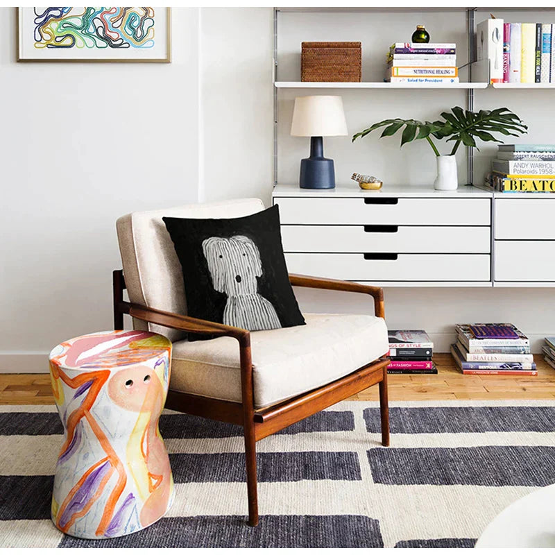 DecorBites™ Cute Dog Printed Designer Throw Pillow Cover for Living Room Sofa Decor