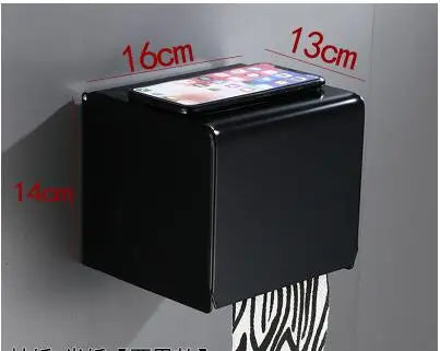 مجموعة أدوات الحمام المصنوعة من الألومنيوم الأسود من DecorBites™: حامل مناشف، حامل ورق، رف زاوية، رف مناشف، حامل فرشاة المرحاض