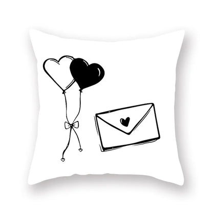 Funda de cojín geométrica negra DecorBites™ | Fundas decorativas para sofá | Cojín decorativo para sala de estar