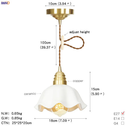 DecorBites™ Glass Copper LED Pendant Light for Kitchen Cafe Living Room