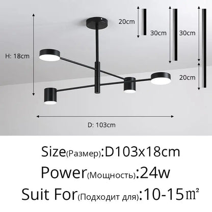 DecorBites™ LED Wrought Iron Chandelier for Living Room Bedroom Interior Lighting