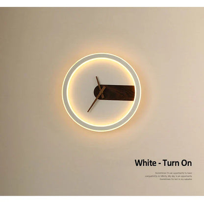 ديكوربايتس™ مصباح حائطي على شكل ساعة من الألومنيوم - مصباح جداري LED عصري للمنزل والفندق والممر