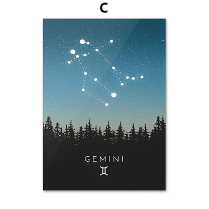 DecorBites™ Leo Cancer Zodiac Canvas Art Nordic Prints for Kids Room Home Decor