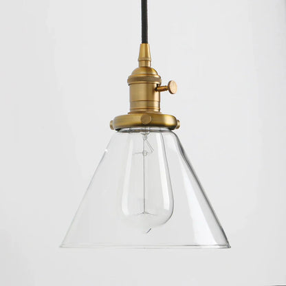 DecorBites™ Funnel Flared Glass Clear Glass Pendant Light Fixture