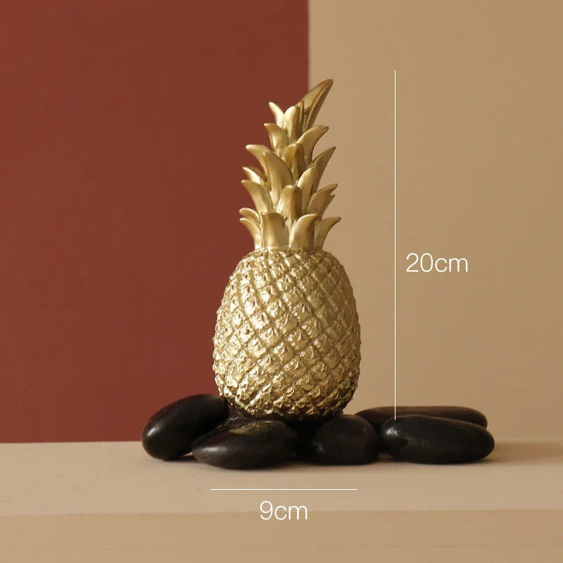 DecorBites™ Golden Pineapple Figurine | Modern Nordic Home Decor & Gift