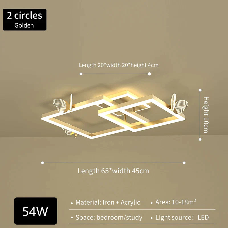 DecorBites™ Butterfly Ceiling Lamp: Modern Rectangular Living Room Light for Master Bedroom