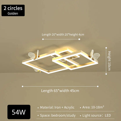 DecorBites™ Butterfly Ceiling Lamp: Modern Rectangular Living Room Light for Master Bedroom