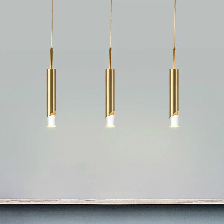 DecorBites™ Gold LED Pendant Light: Modern Nordic Minimalist Hanging Lamp for Home, Restaurant, Bar