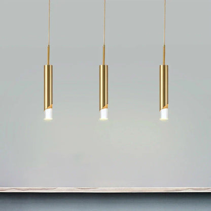 DecorBites™ Gold LED Pendant Light: Modern Nordic Minimalist Hanging Lamp for Home, Restaurant, Bar