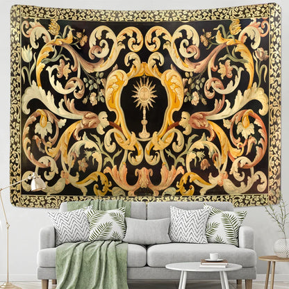 Decobites Scepter Flower Mandala Tapestry Wall Hanging