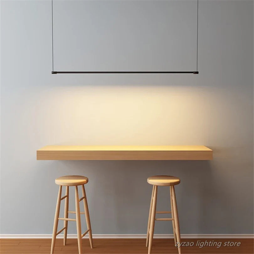 Black Linear Metal LED Pendant Light