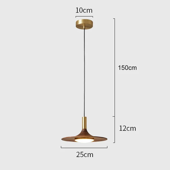 Lámpara colgante OVNI DecorBites™ de nogal negro: una lámpara de arte de lujo para el comedor.