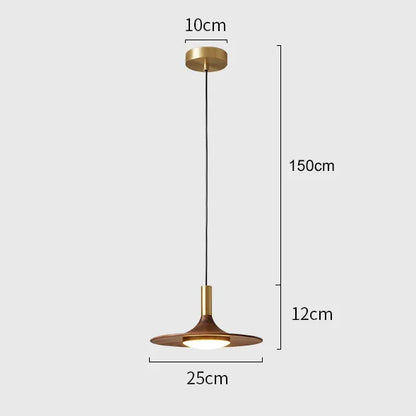 Lámpara colgante OVNI DecorBites™ de nogal negro: una lámpara de arte de lujo para el comedor.