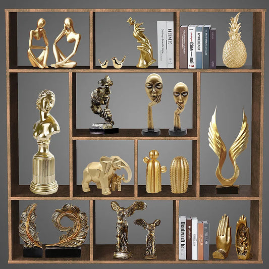 DecorBites™ Gold Resin Sculpture | Nordic Luxury Technology Decor for Home & Office