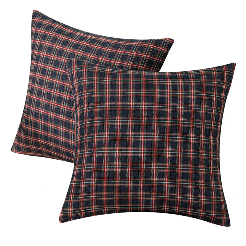 DecorBites™ Christmas Plaid Decorative Pillow Covers for Farmhouse Holiday Decor
