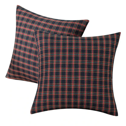 DecorBites™ Christmas Plaid Decorative Pillow Covers for Farmhouse Holiday Decor