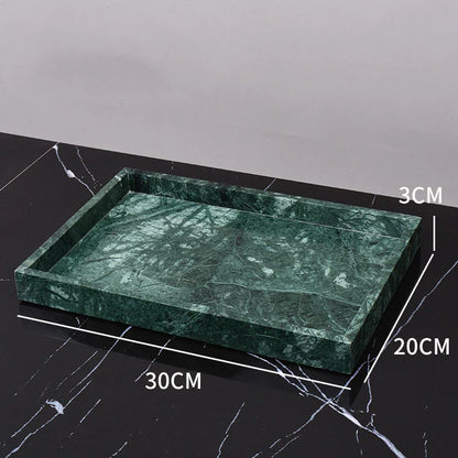 DecorBites™ Dark Green Marble Bathroom Set - Nordic Light Luxury Tray Toothbrush Holder Soap Dispenser Kit