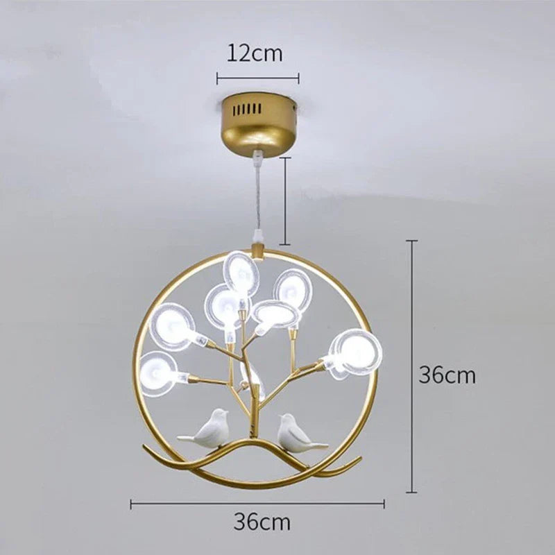 DecorBites™ Branch Iron Black Gold Chandelier for Living Room Bedroom Kitchen Hallway