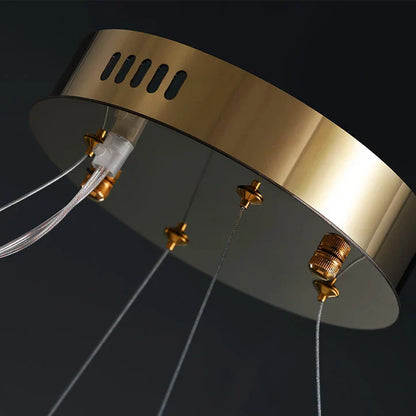 DecorBites™ Gold Iron Glass Chandelier Lighting for Dinning Room