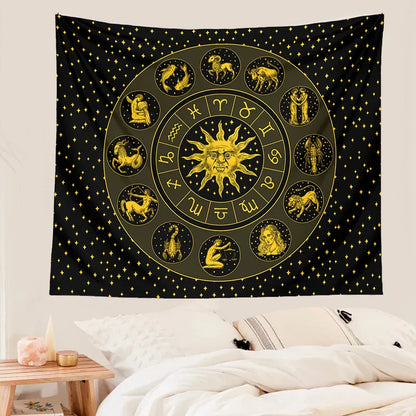 Decobites Constellation Zodiac Tapestry: Astrology Wall Decor for Witchcraft Room & Dorm