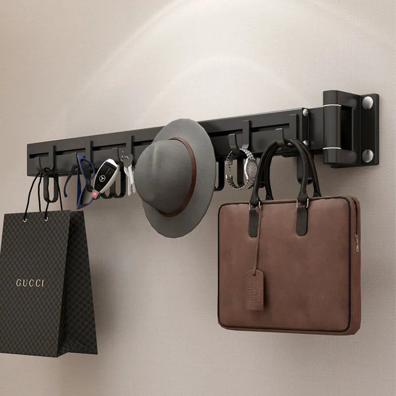 رف منظم لتعليق الملابس من الألومنيوم من DecorBites™، باللون الأسود، قابل للطي وتجفيف الملابس