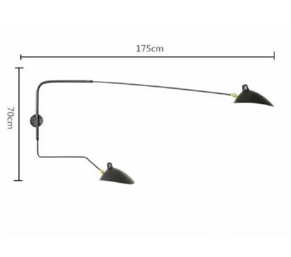 ثريا ديكوربايتس™ سوداء بذراع متأرجح | وحدة إضاءة صناعية قابلة للتعديل للغرف العلوية