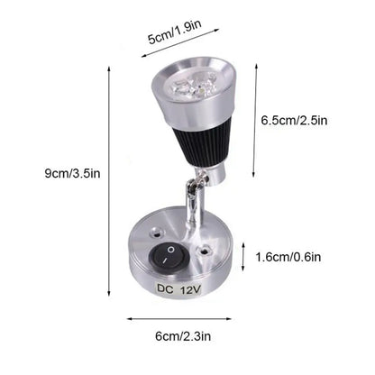 ديكوربايتس™ مصابيح داخلية للقوارب، 3 واط 3000 كلفن، أبيض دافئ، مصباح قراءة مرن يُثبّت على الحائط