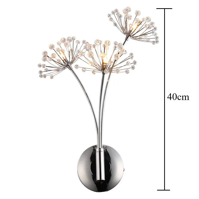 DecorBites™ Dandelion Crystal Flower Wall Lamp for Bathroom, Bedroom, Living Room.