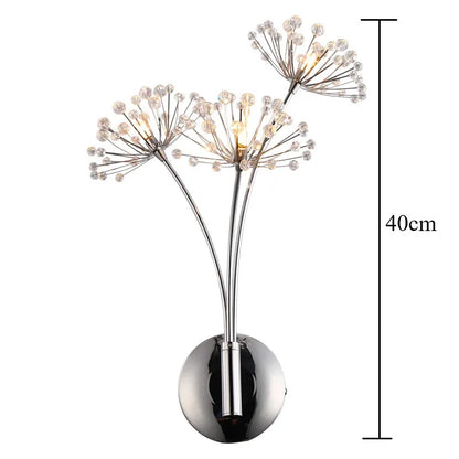 DecorBites™ Dandelion Crystal Flower Wall Lamp for Bathroom, Bedroom, Living Room.