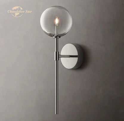 DecorBites™ LED Glass Globe Wall Sconce Modern Indoor Light Fixture Decoration Bedroom Living Room