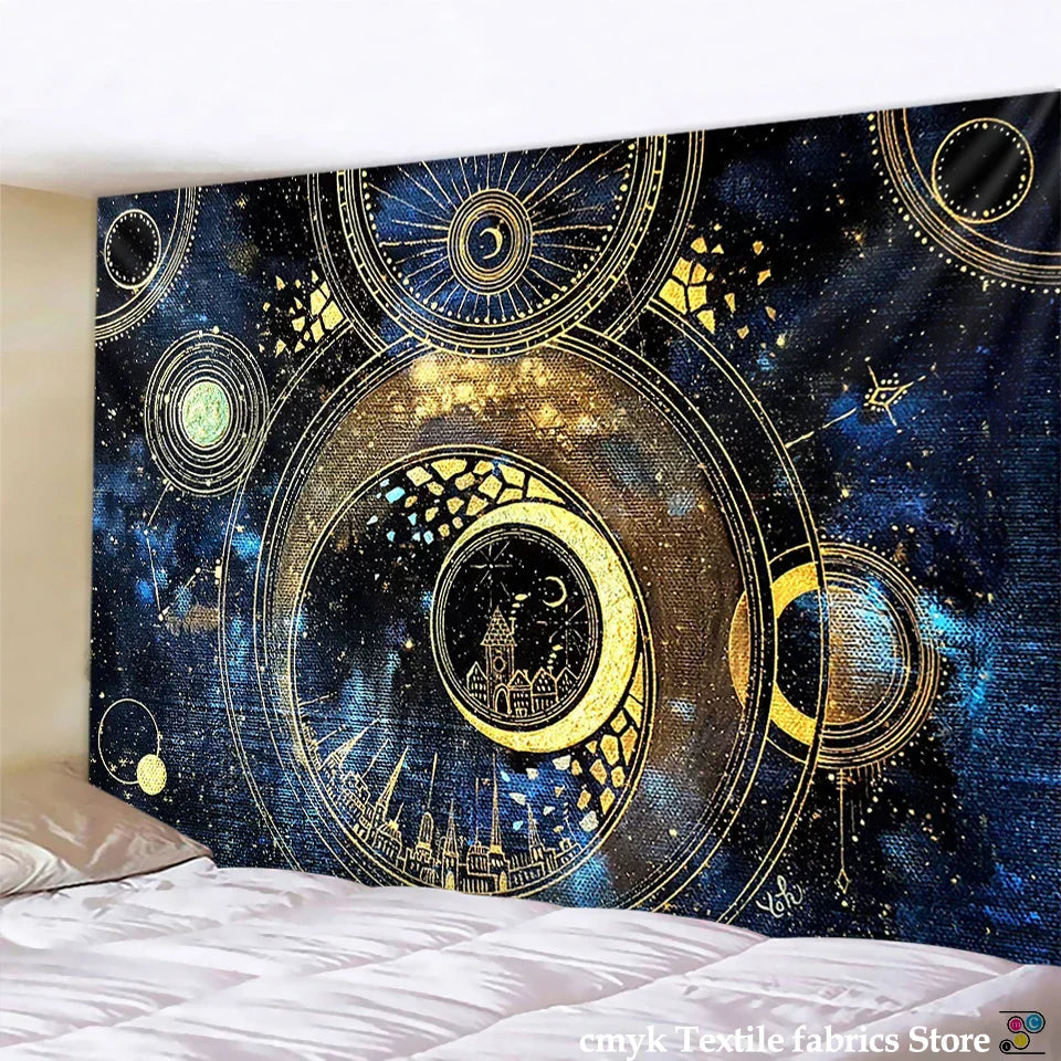 Decobites Psychedelic Galaxy Tapestry for Hippie Home Decor and Yoga - Science Fiction Pattern