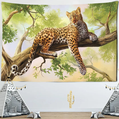 Decobites Tiger Tapestry Wall Art: Boho Chic Leopard Home Decor for Living Room