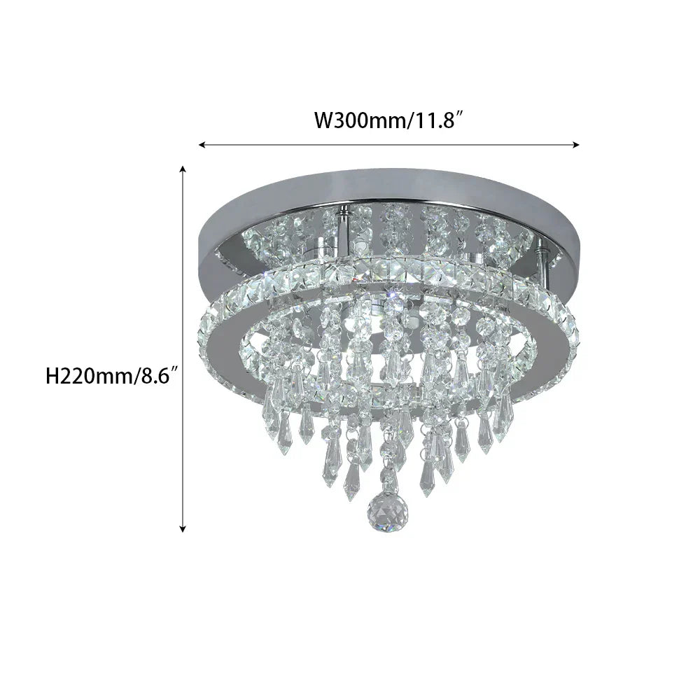 DecorBites™ Crystal LED Ceiling Light Plafon Chandelier Stainless Steel Luminaria