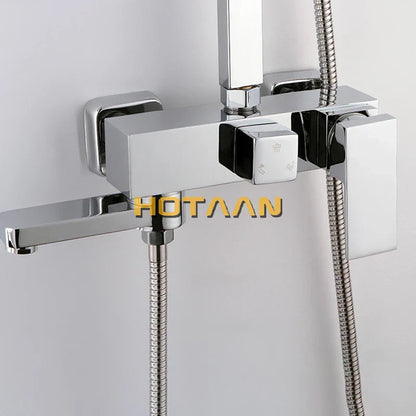 DecorBites™ Black Chrome Bathroom Mixer Tub Control Valve Wall Mount Shower Faucet