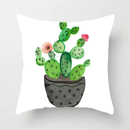 Funda de cojín decorativa DecorBites™ con diseño de hojas verdes, 45 x 45 cm, para sofá o decoración del hogar.