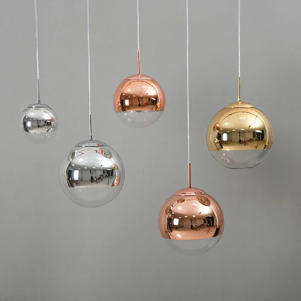 Lámpara colgante LED de bola de vidrio dorado Decorbites™ para dormitorio, sala de estar - Lámpara colgante de arte moderno